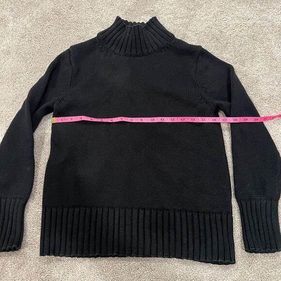 J Crew‎ Women's 100% Cotton Chunky Turtleneck Sweater in Black Size XS - Picture 9 of 9